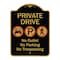 Signmission Designer Series-Private Drive No Outlet No Parking And No Trespassing, 24" x 18", BG-1824-9930 A-DES-BG-1824-9930 - alternate 1